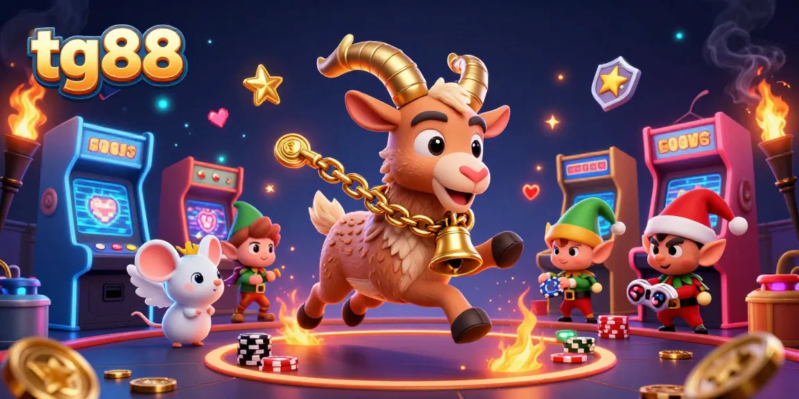 Experience the thrill at tg88 with Krampus and friends in a vibrant holiday-horror casino scene.