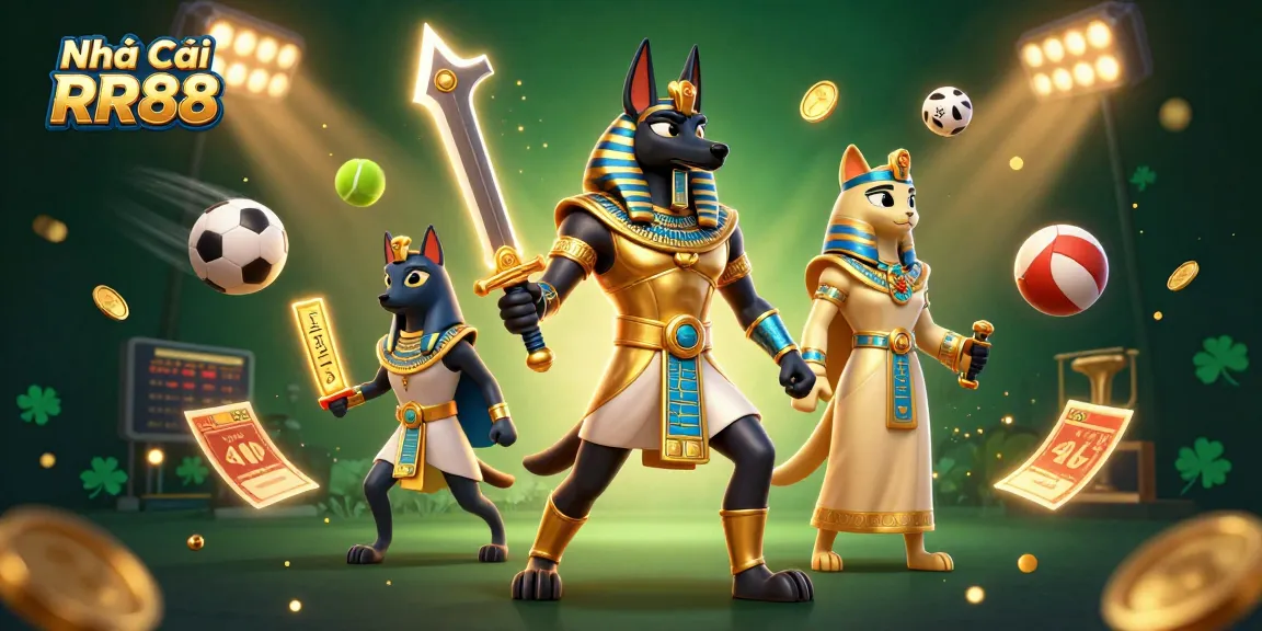 Experience thrilling gaming action at Nhà Cái RR88 with dynamic sports elements and vibrant characters.